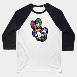 Cool peace sign hand gesture drawing Baseball T-Shirt